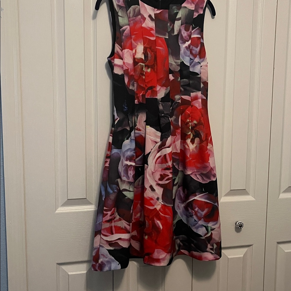 Vince Camuto floral dress with back zipper. size 8